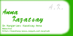 anna kazatsay business card